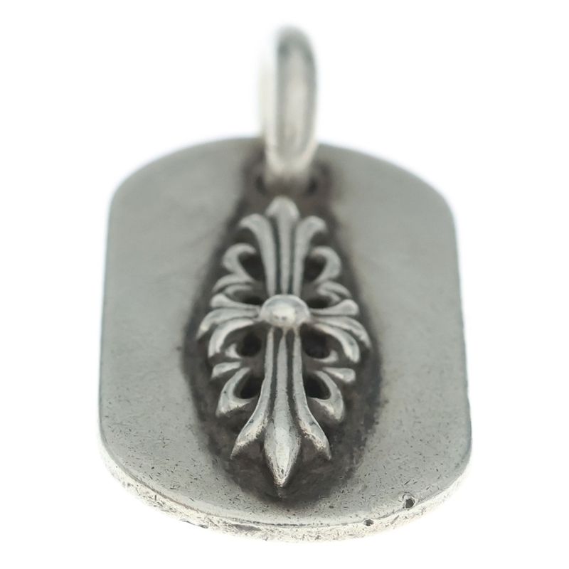 Chrome Hearts Raised Dogtag Dog Tag Charm Silver Necklace Top