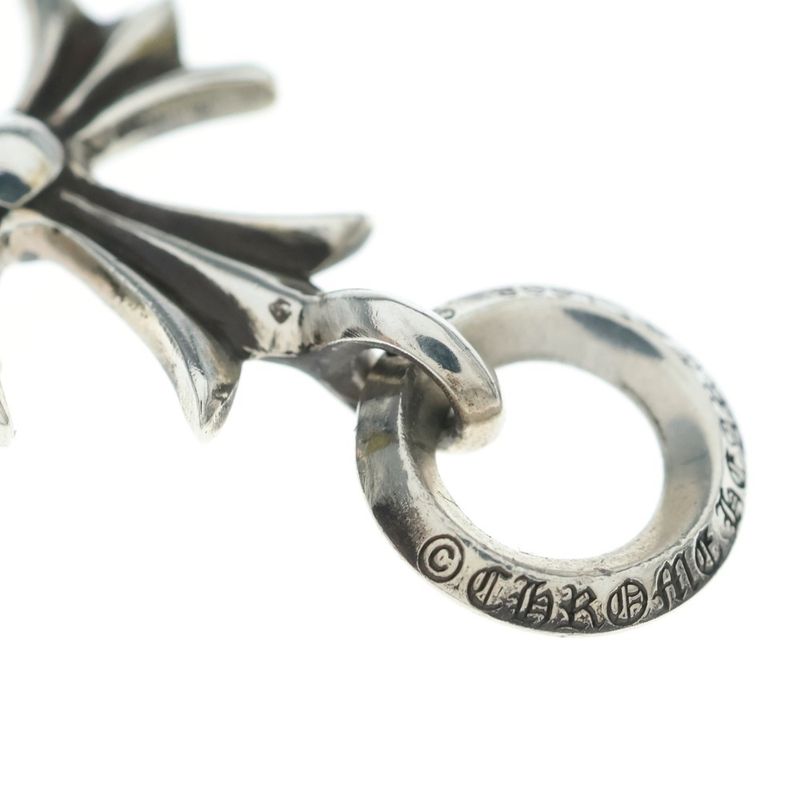 Chrome Hearts Tiny CH Cross Charm Necklace Top Silver