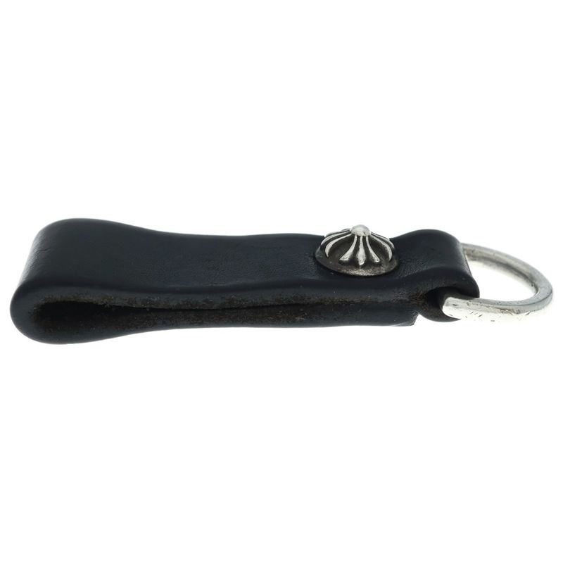 Chrome Hearts Belt Loop Cross Ball Button Leather Silver Black