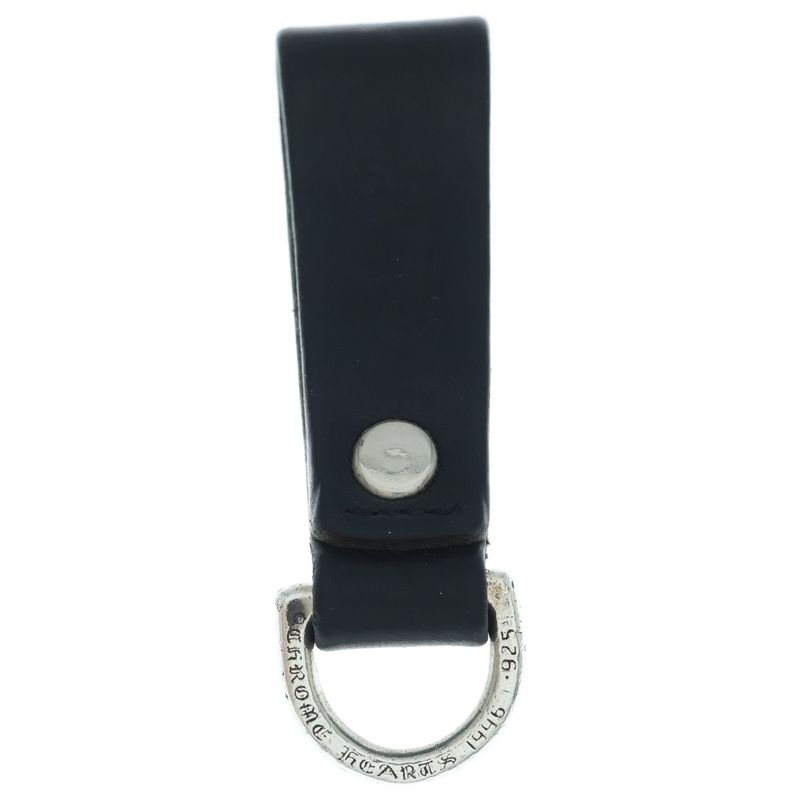 Chrome Hearts Belt Loop Cross Ball Button Leather Silver Black