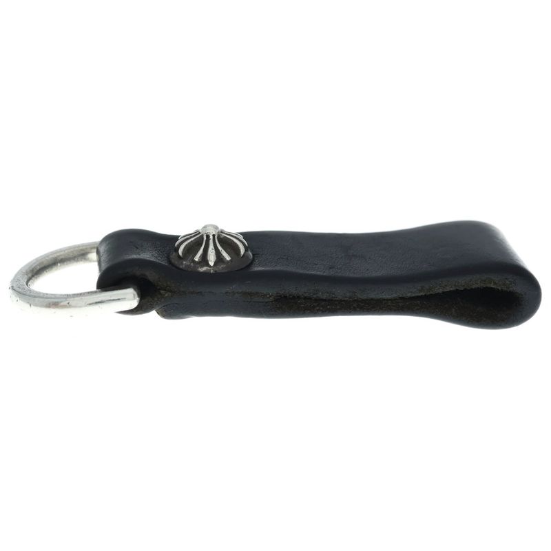 Chrome Hearts Belt Loop Cross Ball Button Leather Silver Black