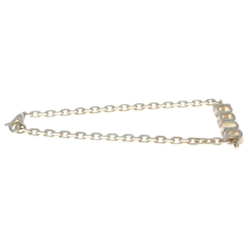 Gucci Logo Plate Chain Bracelet Silver