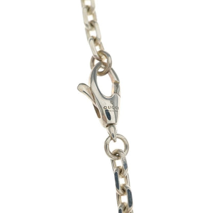 Gucci Logo Plate Chain Bracelet Silver