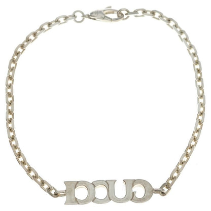 Gucci Logo Plate Chain Bracelet Silver