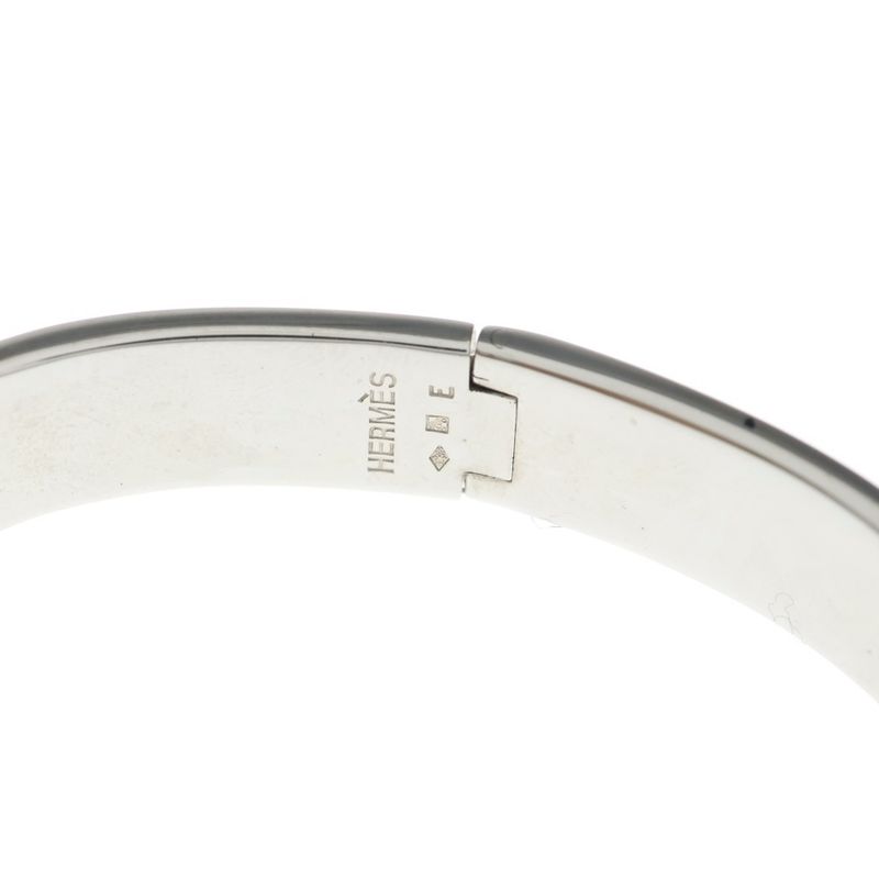 Hermes Clic Clac Bangle Bracelet Silver Light Purple