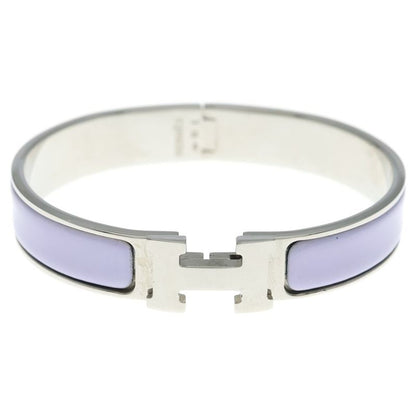 Hermes Clic Clac Bangle Bracelet Silver Light Purple