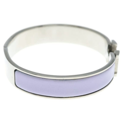 Hermes Clic Clac Bangle Bracelet Silver Light Purple