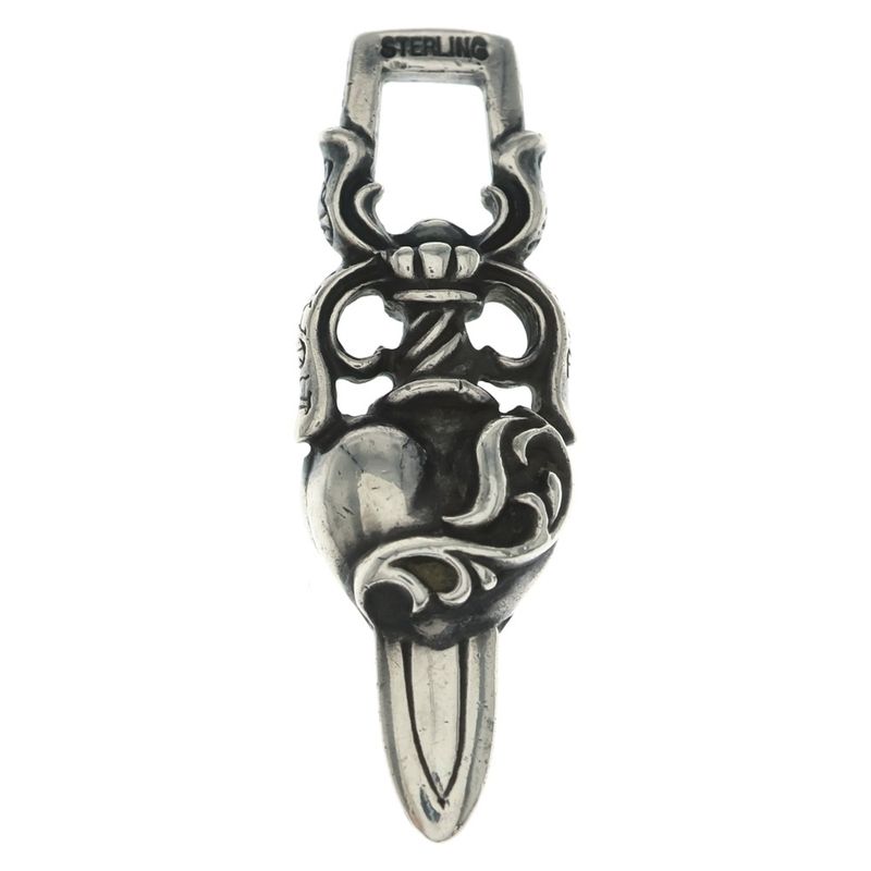 Chrome Hearts Dagger Heart Pendant Top Silver