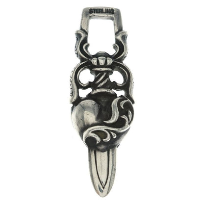 Chrome Hearts Dagger Heart Pendant Top Silver