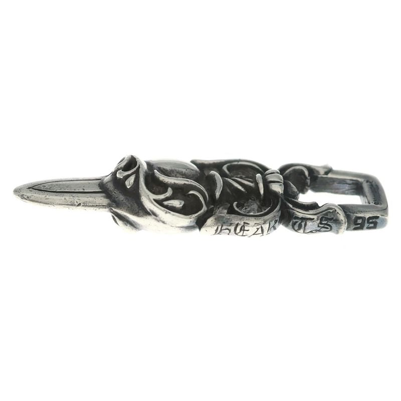 Chrome Hearts Dagger Heart Pendant Top Silver