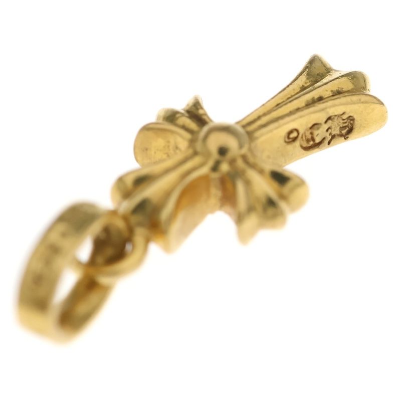 Chrome Hearts 22k Crs Bbyfat P Dia Baby Fat Cross Pave Diamond Pendant Top Gold