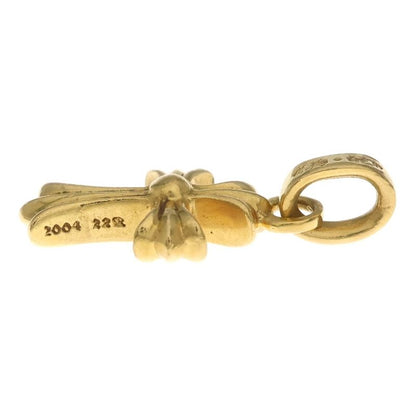 Chrome Hearts 22k Crs Bbyfat P Dia Baby Fat Cross Pave Diamond Pendant Top Gold
