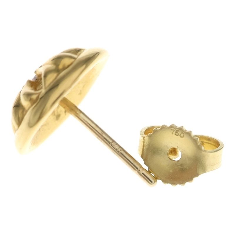 Chrome Hearts 22k Std Crsbl Cross Ball Stud Earrings 1 Diamond Gold