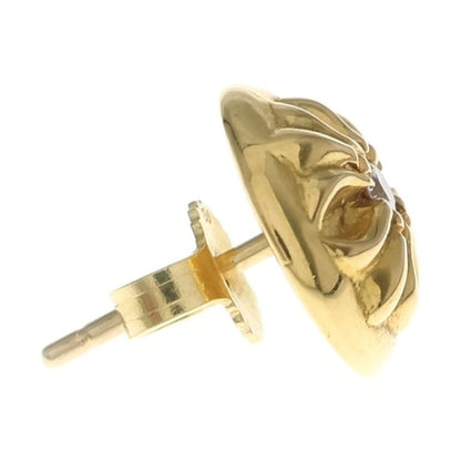 Chrome Hearts 22k Std Crsbl Cross Ball Stud Earrings 1 Diamond Gold