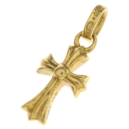 Chrome Hearts 22k Crs Bbyfat P Dia Baby Fat Cross Pave Diamond Pendant Top Gold