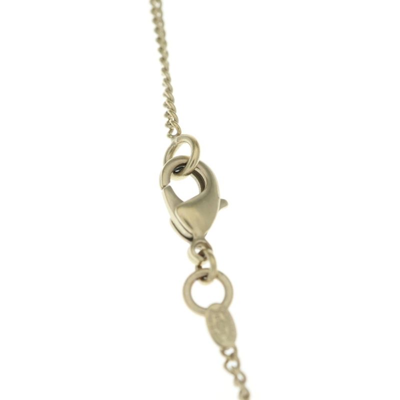Chanel CC Logo Flower Motif Necklace Pendant Chain Gold White