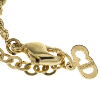 Dior CD Logo Bag Motif Chain Pendant Necklace Gold Plated