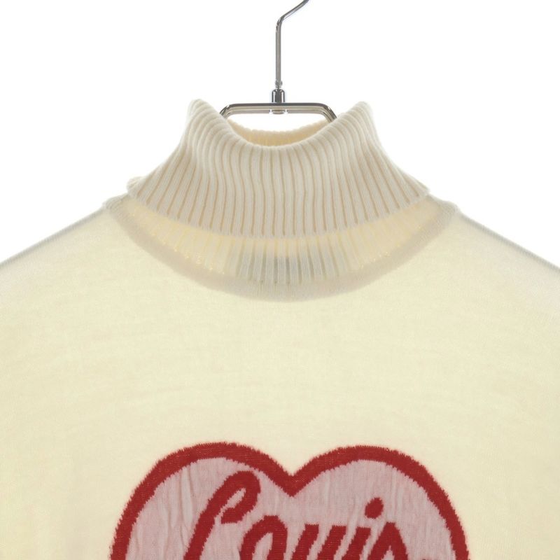Louis Vuitton Front Embroidery Turtleneck Knit Sweater White Zll