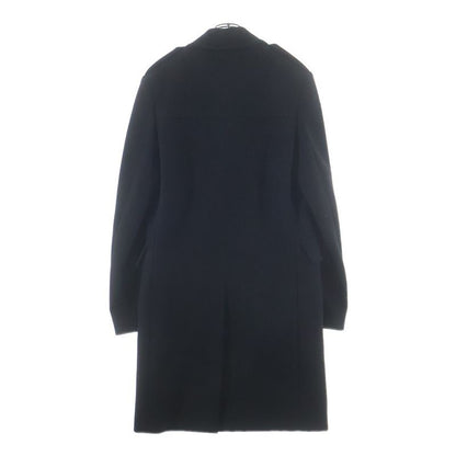 Saint Laurent Paris Anchor Button Double Breasted Chesterfield Coat Wool Black