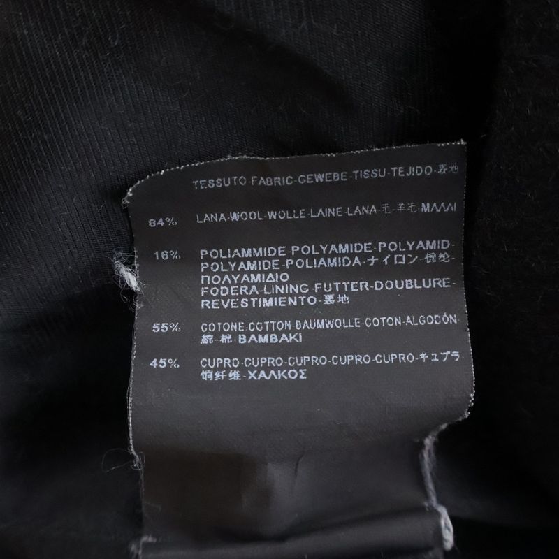 Saint Laurent Paris Anchor Button Double Breasted Chesterfield Coat Wool Black