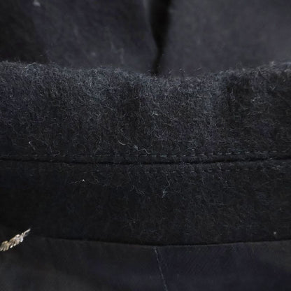 Saint Laurent Paris Anchor Button Double Breasted Chesterfield Coat Wool Black