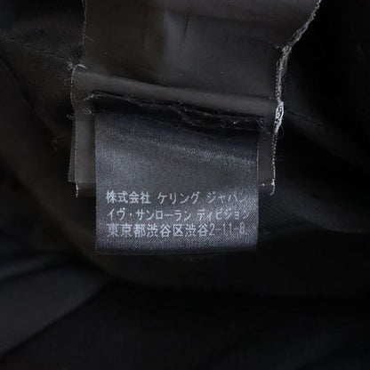 Saint Laurent Paris Anchor Button Double Breasted Chesterfield Coat Wool Black