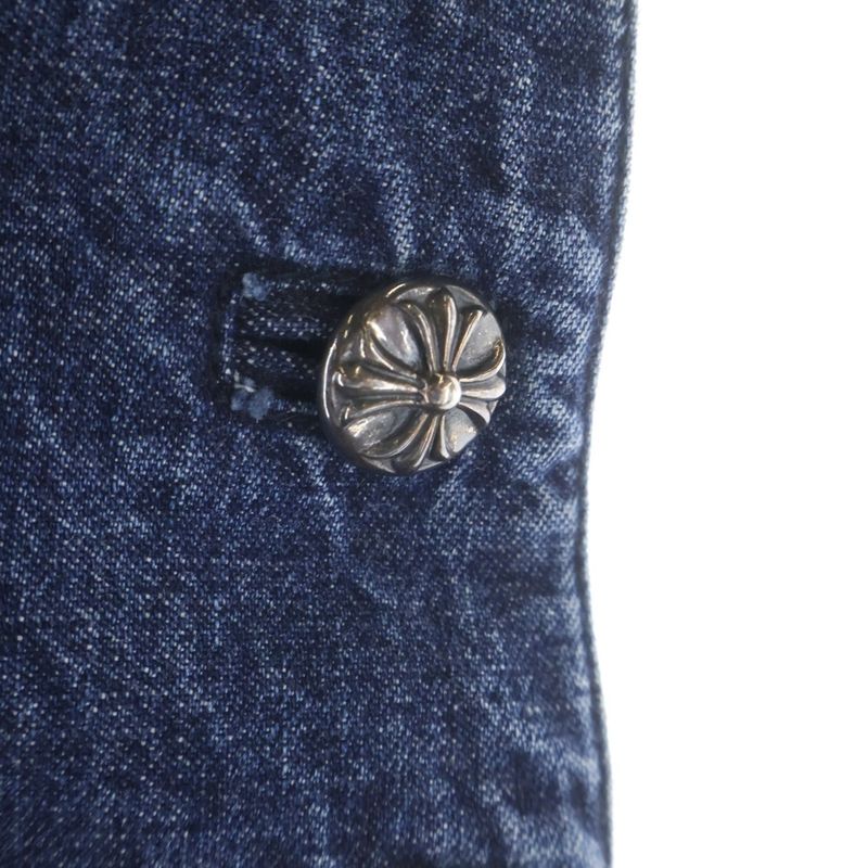 Chrome Hearts Overall Cross Ball Button Denim Overalls Flat
