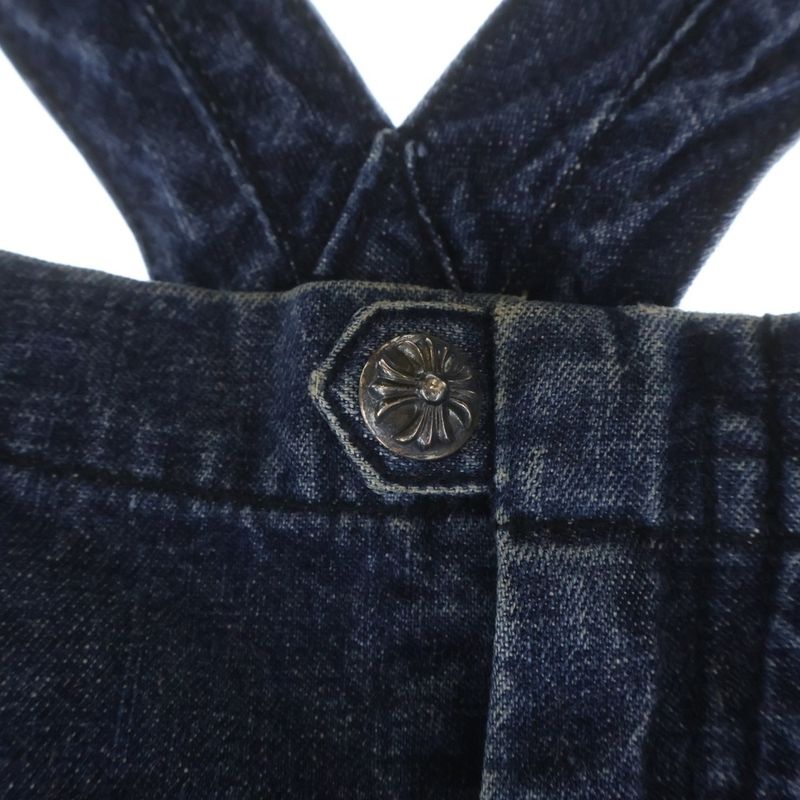 Chrome Hearts Overall Cross Ball Button Denim Overalls Flat