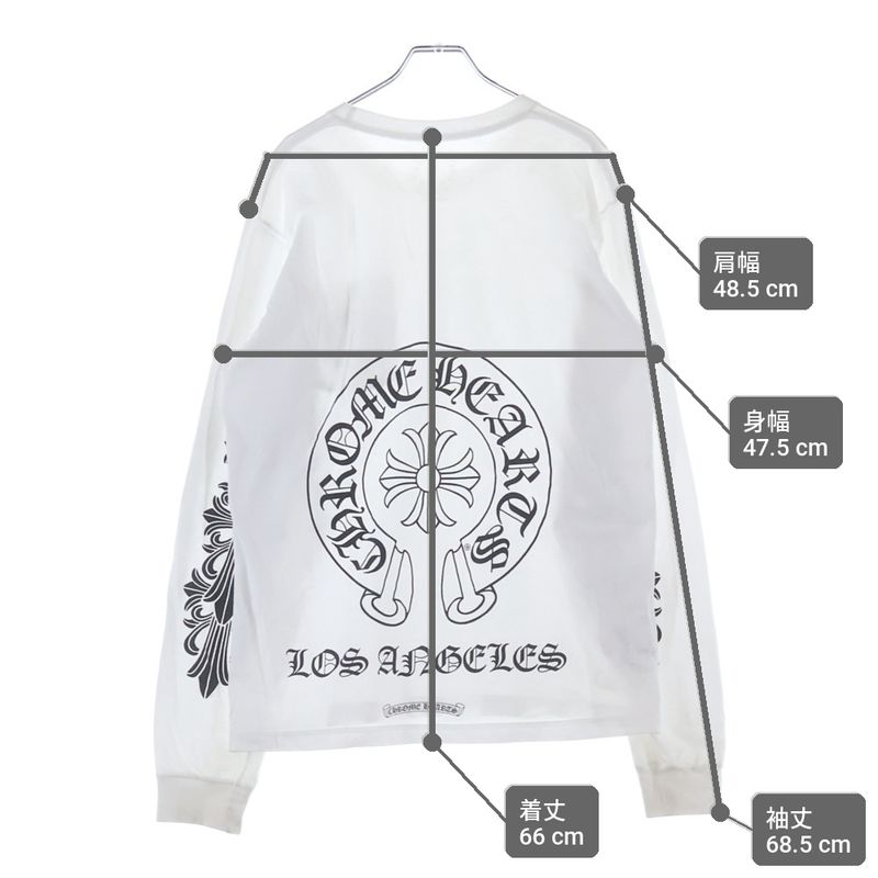 Chrome Hearts Flrl Crs Horseshoe L S Back Horse Shoe Los Angeles Limited Sleeve