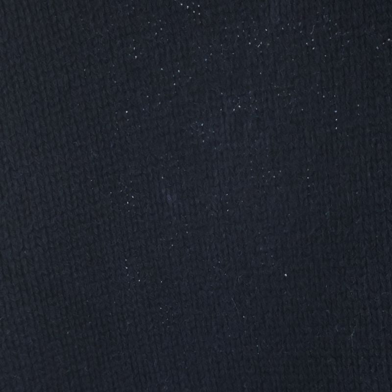 Prada Logo Embroidery Mock Neck Cashmere Knit Black Flat