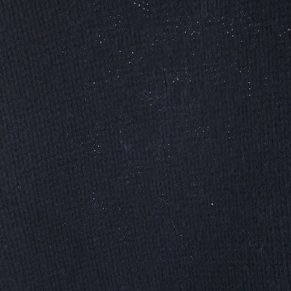 Prada Logo Embroidery Mock Neck Cashmere Knit Black Flat