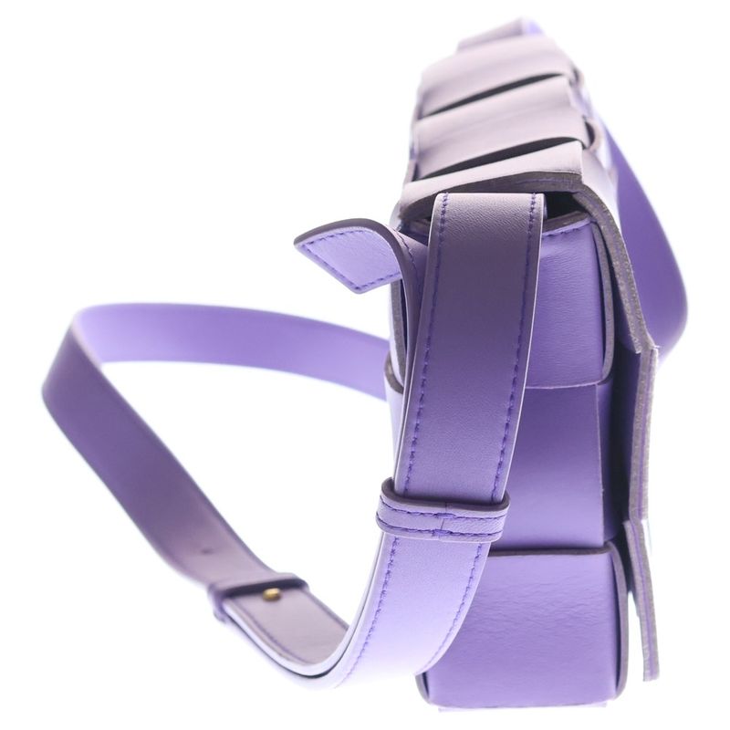 Bottega Veneta Cassette Leather Shoulder Bag Purple