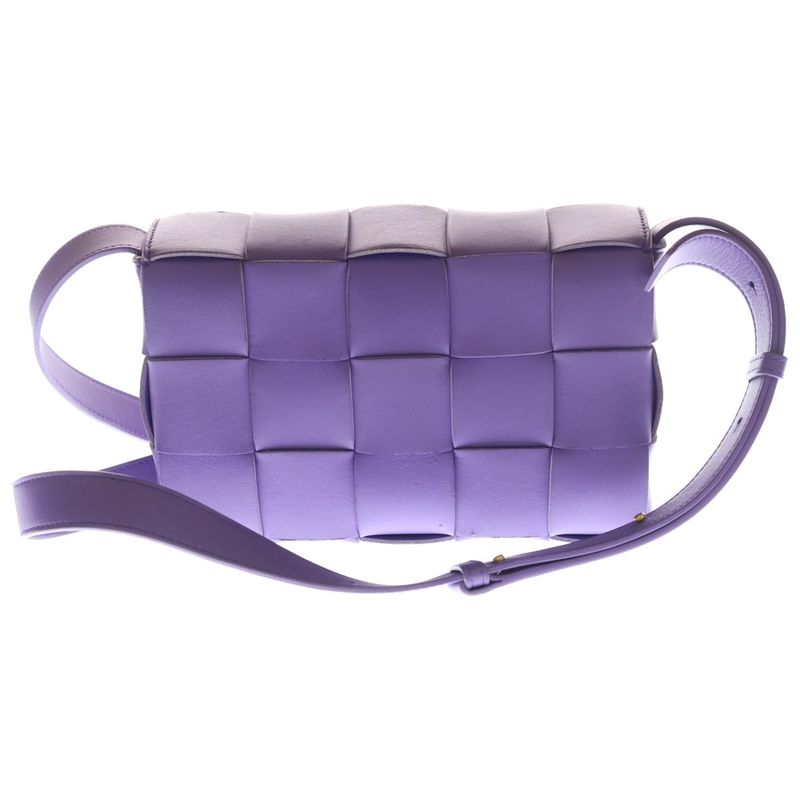 Bottega Veneta Cassette Leather Shoulder Bag Purple