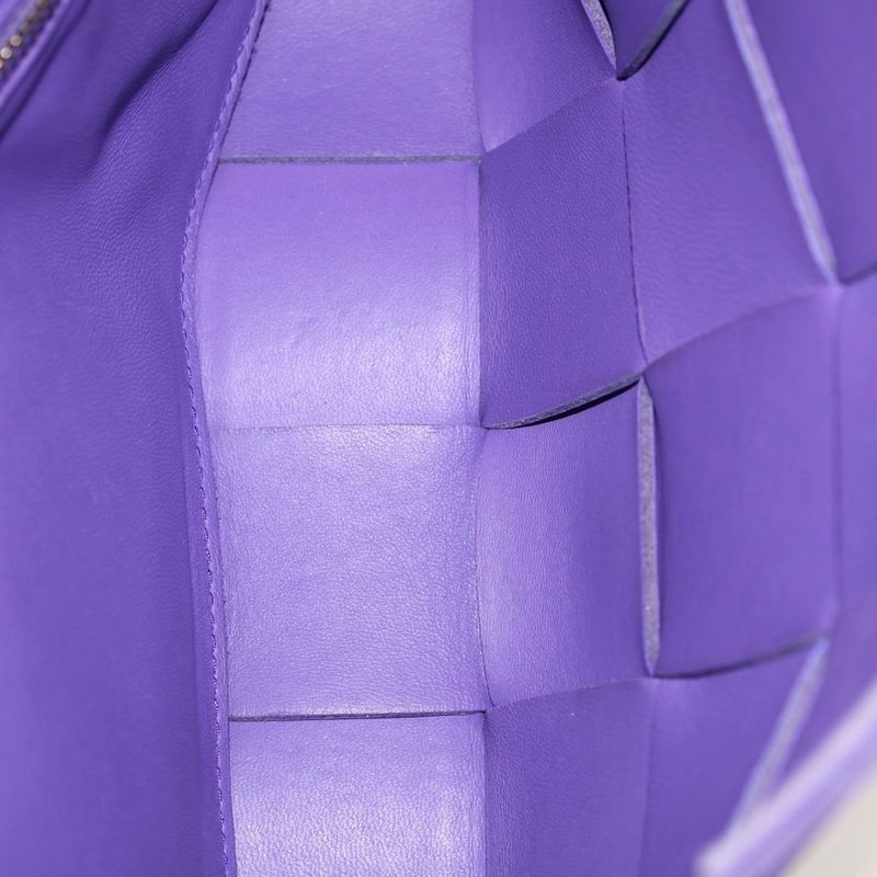 Bottega Veneta Cassette Leather Shoulder Bag Purple