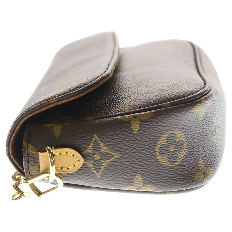 Louis Vuitton Monogram Wallet on Chain Ivy Mini Shoulder Bag Brown Leather Gold
