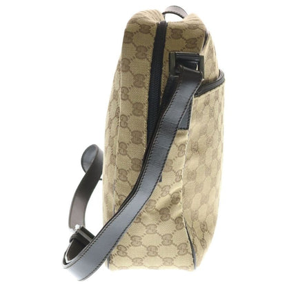 Gucci GG Canvas Crossbody Shoulder Bag Brown Beige Gold