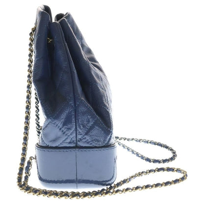 Chanel CC Logo Gabriel Backpack 2-Way Shoulder Bag Chain Blue Navy Leather
