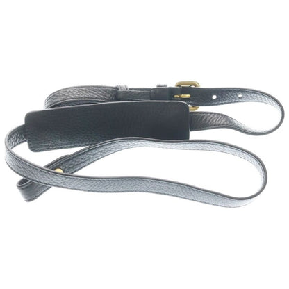 Prada Vitello Daino Shoulder Bag Black Leather Gold
