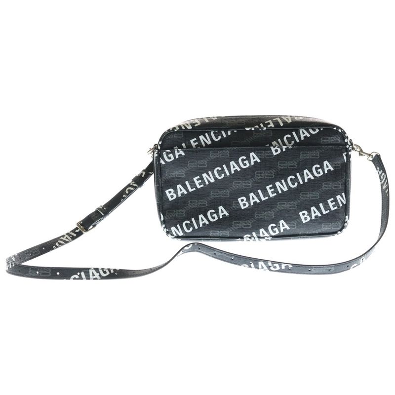 Balenciaga Signature Camera Bag Mini Black Leather Silver