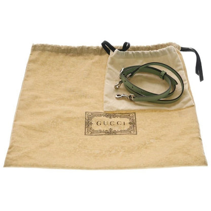 Gucci Ophidia Small Canvas Leather Hand Mini Boston Bag Silver Light Green
