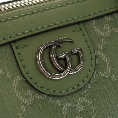 Gucci Ophidia Small Canvas Leather Hand Mini Boston Bag Silver Light Green