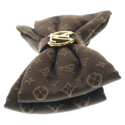 Louis Vuitton Barrette LV Pretty Bow Hair Clip Ribbon Brown Gold