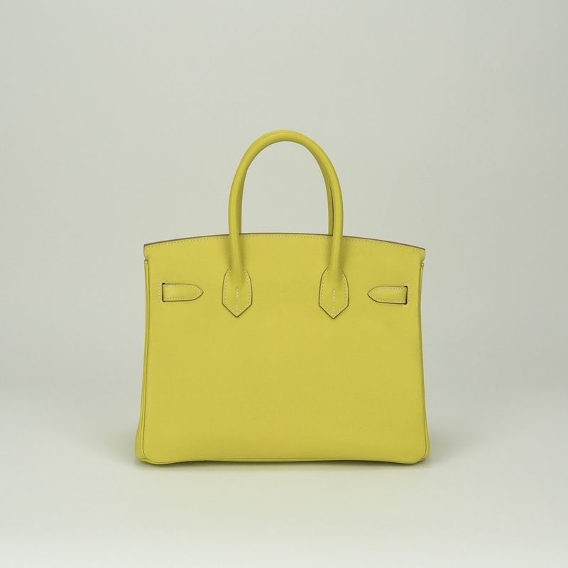 Hermes Birkin 30 Candy 30 Tote Epsom Soufre Gray Mouette Yellow
