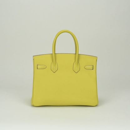 Hermes Birkin 30 Candy 30 Tote Epsom Soufre Gray Mouette Yellow