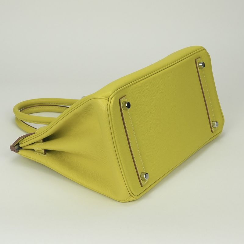 Hermes Birkin 30 Candy 30 Tote Epsom Soufre Gray Mouette Yellow