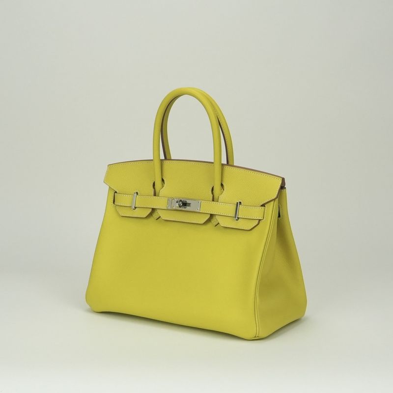Hermes Birkin 30 Candy 30 Tote Epsom Soufre Gray Mouette Yellow