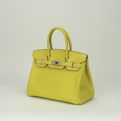 Hermes Birkin 30 Candy 30 Tote Epsom Soufre Gray Mouette Yellow