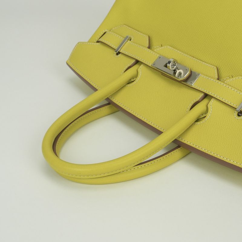 Hermes Birkin 30 Candy 30 Tote Epsom Soufre Gray Mouette Yellow