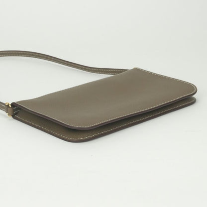 Hermes Zip Azap to Go Shoulder Bag Evercolor Etoupe Gray Gold Pouch Clutch