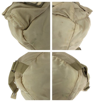 Prada Tessuto Beige Ivory Silver Nylon Leather Backpack